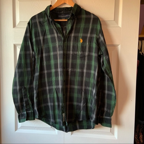 US POLO assn. men’s size medium plaid shirt - Picture 1 of 9